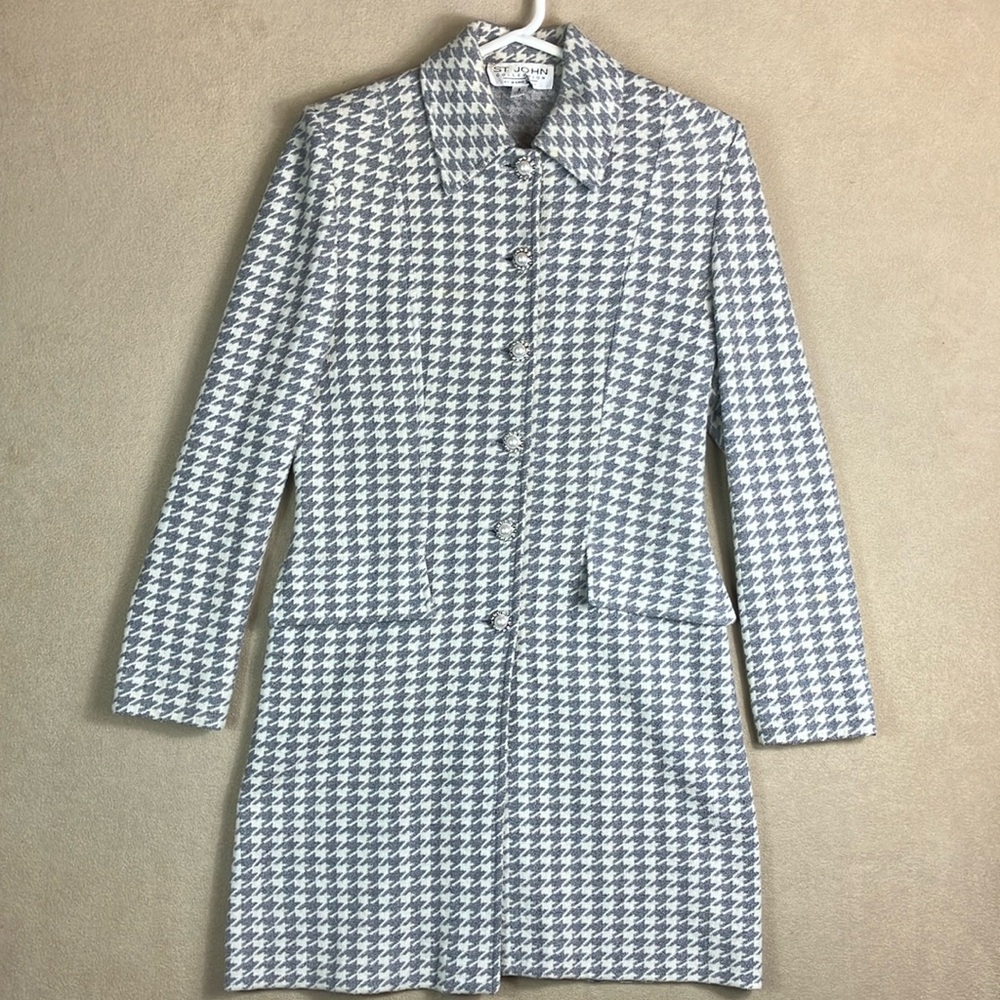 VTG St. John Collection by Marie Gray Plaid Tweed Style Preppy Coat Women’s 8
